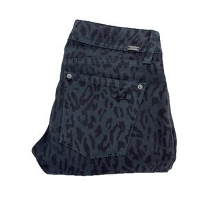 DL1961 Emma‎ Teal Cougar Print Jeggings 4 Way Stretch Women's Size 25